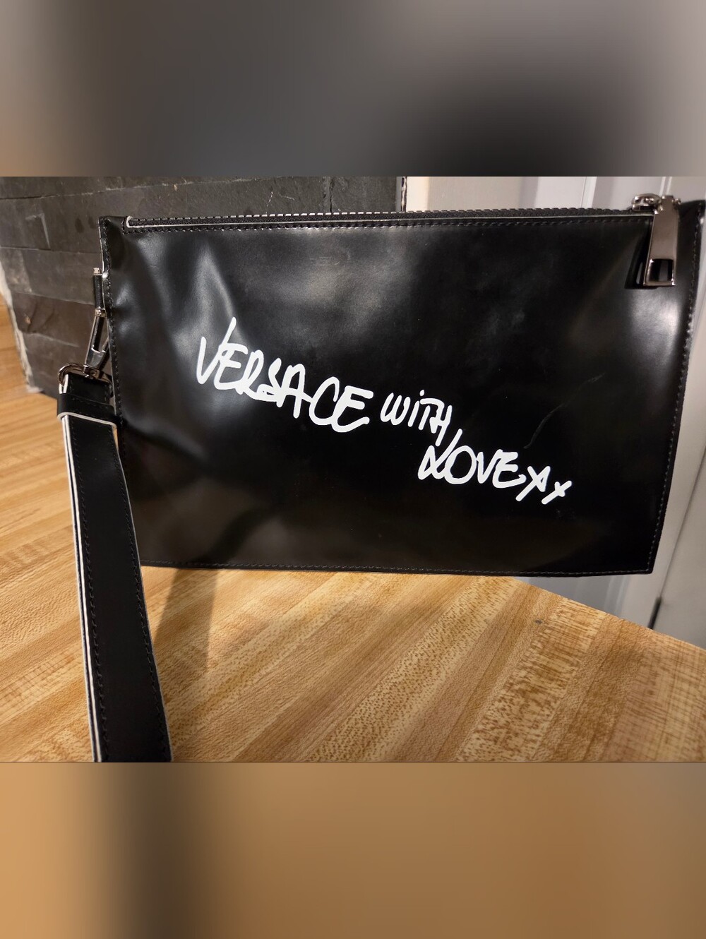 Versace With Love Black & White Clutch/Wristlet SUPER RARE PRISTINE
